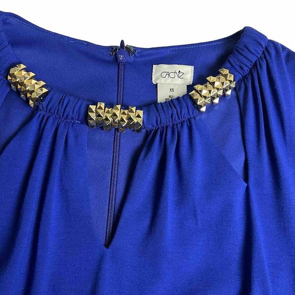 Vintage Cache Ruched Long Sleeve‎ Dress XS - Picture 5 of 9